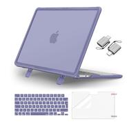 MOSISO Custodia Compatibile con MacBook Air 13,6 Pollici Cover 2025-2022 M4 A3240 M3 A3113 M2 A2681,Servizio Pesante Staffa Piega Rigida Case&Copritastiera&Proteggi Schermo&Tipo C,Lavanda Grigio