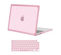 MOSISO Custodia Compatibile con MacBook Air 13,6 Pollici Cover 2025 2024 2023 2022 M4 M3 M2 A3240 A3113 A2681,Protettiva Brillantini Scintillanti Case con Paraurti TPU&Copritastiera,Gesso Rosa