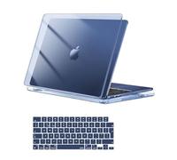 MOSISO Custodia Compatibile con MacBook Air 13,6 pollici Cover M5 M4 M3 M2 | Copritastiera&Case per MacBook Air 13'' Cover 2026 2025 2024 2023 2022 A3449 A3240 A3113 A2681, Cristallo Mezzanotte