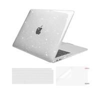 MOSISO Custodia Compatibile con MacBook Air 13 Cover M1 2020 2019 2018 A2337 A2179 A1932 Retina Touch ID, Glitter Case per MacBook Air M1 Cover 13,3'' Pollici&Copritastiera&Pellicola, Trasparente