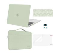 MOSISO Custodia Compatibile con MacBook Air 13 Cover M1 2021 2020 2019 2018 A2337 A2179 A1932,Case per MacBook Air M1 Cover 13,3'' Pollici&Borsa&Copritastiera&Webcam Cover&Pellicola, Salvia Verde