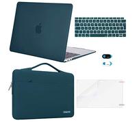 MOSISO Custodia Compatibile con MacBook Air 13 Cover M1 2021 2020 2019 2018 A2337 A2179 A1932,Case per MacBook Air M1 Cover 13,3'' Pollici&Borsa&Copritastiera&Webcam Cover&Pellicola, Teal Profondità