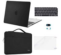 MOSISO Custodia Compatibile con MacBook Air 13 Cover M1 2021 2020 2019 2018 A2337 A2179 A1932,Case per MacBook Air M1 Cover 13,3'' Pollici&Borsa&Copritastiera&Webcam Cover&Pellicola, Nero