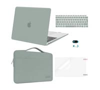MOSISO Custodia Compatibile con MacBook Air 13 Cover M1 2021 2020 2019 2018 A2337 A2179 A1932,Case per MacBook Air M1 Cover 13,3'' Pollici&Borsa&Copritastiera&Webcam Cover&Pellicola, Verde Antico