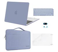 MOSISO Custodia Compatibile con MacBook Air 13 Cover M1 2021 2020 2019 2018 A2337 A2179 A1932,Case per MacBook Air M1 Cover 13,3'' Pollici&Borsa&Copritastiera&Webcam Cover&Pellicola, Grigio Lavanda