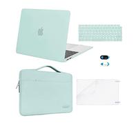 MOSISO Custodia Compatibile con MacBook Air 13 Cover M1 2021 2020 2019 2018 A2337 A2179 A1932,Case per MacBook Air M1 Cover 13,3'' Pollici&Borsa&Copritastiera&Webcam Cover&Pellicola, Menta Verde