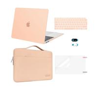 MOSISO Custodia Compatibile con MacBook Air 13 Cover M1 2021 2020 2019 2018 A2337 A2179 A1932,Case per MacBook Air M1 Cover 13,3'' Pollici&Borsa&Copritastiera&Webcam Cover&Pellicola, Arancio Pastello