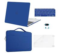 MOSISO Custodia Compatibile con MacBook Air 13 Cover M1 2021 2020 2019 2018 A2337 A2179 A1932,Case per MacBook Air M1 Cover 13,3'' Pollici&Borsa&Copritastiera&Webcam Cover&Pellicola, Classic Blu