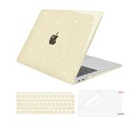 MOSISO Custodia Compatibile con MacBook Air 13 Cover M1 2021 2020 2019 2018 A2337 A2179 A1932 Touch ID, Glitter Case per MacBook Air M1 Cover 13,3'' Pollici&Copritastiera&Pellicola, Oro