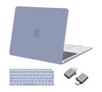 MOSISO Custodia Compatibile con MacBook Air 13 Cover M1 Chip 2021 2020 2019 2018 A2337 A2179 A1932 Retina Touch ID, Case per MacBook Air M1 Cover 13,3'' Pollici&Copritastiera&Tipo C, Lavanda Grigio