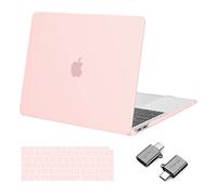 MOSISO Custodia Compatibile con MacBook Air 13 Cover M1 Chip 2021 2020 2019 2018 A2337 A2179 A1932 Retina Touch ID, Case per MacBook Air M1 Cover 13,3'' Pollici&Copritastiera&Tipo C, Rosa Gesso