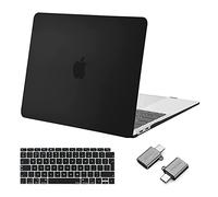 MOSISO Custodia Compatibile con MacBook Air 13 Cover M1 Chip 2021 2020 2019 2018 A2337 A2179 A1932 Retina Touch ID, Case per MacBook Air M1 Cover 13,3'' Pollici&Copritastiera&Tipo C, Nero