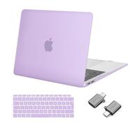 MOSISO Custodia Compatibile con MacBook Air 13 Cover M1 Chip 2021 2020 2019 2018 A2337 A2179 A1932 Retina Touch ID, Case per MacBook Air M1 Cover 13,3'' Pollici&Copritastiera&Tipo C, Viola Chiaro