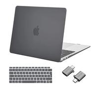 MOSISO Custodia Compatibile con MacBook Air 13 Cover M1 Chip 2021 2020 2019 2018 A2337 A2179 A1932 Retina Touch ID, Case per MacBook Air M1 Cover 13,3'' Pollici&Copritastiera&Tipo C, Grigio