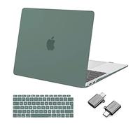 MOSISO Custodia Compatibile con MacBook Air 13 Cover M1 Chip 2021 2020 2019 2018 A2337 A2179 A1932 Retina Touch ID, Case per MacBook Air M1 Cover 13,3'' Pollici&Copritastiera&Tipo C, Midnight Green