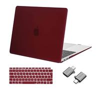 MOSISO Custodia Compatibile con MacBook Air 13 Cover M1 Chip 2021 2020 2019 2018 A2337 A2179 A1932 Retina Touch ID, Case per MacBook Air M1 Cover 13,3'' Pollici&Copritastiera&Tipo C, Marsala Red