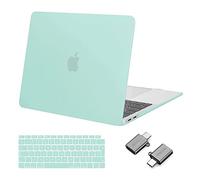 MOSISO Custodia Compatibile con MacBook Air 13 Cover M1 Chip 2021 2020 2019 2018 A2337 A2179 A1932 Retina Touch ID, Case per MacBook Air M1 Cover 13,3'' Pollici&Copritastiera&Tipo C, Menta Verde