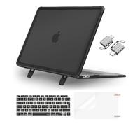 MOSISO Custodia Compatibile con MacBook Air 13 Cover M1 Chip A2337 A2179 A1932 2021 2020 2019 2018 Touch ID, Case per MacBook Air M1 Cover 13,3'' Pollici&Copritastiera&Pellicola&Tipo C, Nero