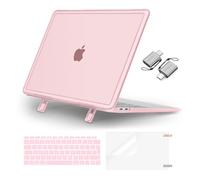 MOSISO Custodia Compatibile con MacBook Air 13 Cover M1 Chip A2337 A2179 A1932 2021 2020 2019 2018 Touch ID, Case per MacBook Air M1 Cover 13,3'' Pollici&Copritastiera&Pellicola&Tipo C, Rosa