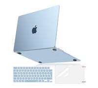 MOSISO Custodia Compatibile con MacBook Air 13 Cover M4 M3 M2 2025-2022 A3240 A3113 A2681,per MacBook Air 13,6'' Sottile Case 100% Incontro Color Ufficiale&Copritastiera&Pellicola,Cielo Azzurro Chiaro