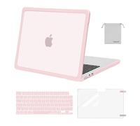 MOSISO Custodia Compatibile con MacBook Air 13 Cover M4 M3 M2 2025 2024 2023 2022 A3240 A3113 A2681, per MacBook Air 13,6'' Case TPU Morbido Antigraffio&Copritastiera&Pellicola&Borsa, Gesso Rosa