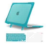 MOSISO Custodia Compatibile con MacBook Air 13 Cover M4 M3 M2 2025 2024 2023 2022 A3240 A3113 A2681,per MacBook Air 13,6'' Retina Case Servizio Pesante Staffa Piega&Copritastiera&Pellicola, Turchese