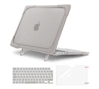 MOSISO Custodia Compatibile con MacBook Air 13 Cover M4 M3 M2 2025 2024 2023 2022 A3240 A3113 A2681,per MacBook Air 13,6'' Retina Case Servizio Pesante Staffa Piega&Copritastiera&Pellicola, Cachi