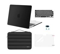 MOSISO Custodia Compatibile con MacBook Air 13 Cover M4 M3 M2 Chip 2025 2024 2023 2022 A3240 A3113 A2681, per MacBook Air 13,6'' Case&Gonfia Borsa&Copritastiera&Webcam Cover&Pellicola, Nero