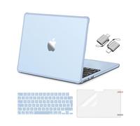 MOSISO Custodia Compatibile con MacBook Air 13 Cover M5 M4 M3 M2 2026-2022 A3449 A3240 A3113 A2681, 13,6'' Case Anti-crepa Angoli e Bordo Morbido TPU&Copritastiera&Pellicola&Tipo C, Azzurro Cielo