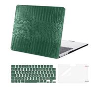 MOSISO Custodia Compatibile con MacBook Air 13 Cover M5 M4 M3 M2 2026-2022 | Copritastiera&Pellicola&Pelle PU Antigraffio Effetto Coccodrillo Case per MacBook Air 13,6 pollici A3449 2025 2024, Verde