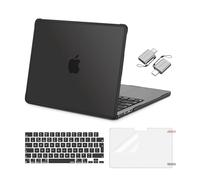 MOSISO Custodia Compatibile con MacBook Air 13 Cover M5 M4 M3 M2 2026-2022 | Copritastiera&Pellicola&Tipo C&Anti-crepa Angoli&Bordo Morbido TPU Case per MacBook 13,6 pollici 2025 2024, Nero