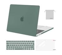 MOSISO Custodia Compatibile con MacBook Pro 13 Cover M2 M1 Chip 2025-2016 A2338 A2289 A2251 A2159 A1989 A1706 A1708, Case per MacBook Pro 13,3 Pollici&Copritastiera&Pellicola&Borsa, Midnight Green