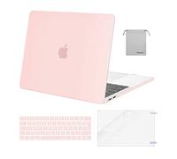 MOSISO Custodia Compatibile con MacBook Pro 13 Cover M2 M1 Chip 2025-2016 A2338 A2289 A2251 A2159 A1989 A1706 A1708, Case per MacBook Pro 13,3 Pollici&Copritastiera&Pellicola&Borsa, Gesso Rosa