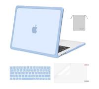 MOSISO Custodia Compatibile con MacBook Pro 13 Pollici Cover M2 M1 2025-2016 A2338 A2251 A2289 A2159 A1989 A1708 A1706,Case TPU Morbido Antigraffio&Copritastiera&Proteggi Schermo&Pouch,Aria Blu