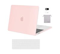 MOSISO Custodia Compatibile con MacBook PRO 13 Pollici Cover M2 M1 A2338 A2289 A2251 A2159 A1989 A1706 A1708,Plastica Custodia Rigida&Tastiera Cover&Webcam Coperchio&Borsa Portaoggetti,Gesso Rosa