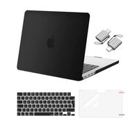 MOSISO Custodia Compatibile con MacBook Pro 14 Cover 2025 2024 2023-2021 M5 A3434 M4 A3112 A3185 A3401 M3 A2918 A2992 M2 A2779 M1 A2442, Rigida Case&Copritastiera&Pellicola&Tipo C, Nero