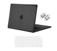 MOSISO Custodia Compatibile con MacBook Pro 14 Cover M5 M4 M3 M2 M1 2026 | Copritastiera&USB-C&Strisce Orizzontali Case per MacBook Pro 14,2 pollici Pro/Max 2025 2024 2023 2022 2021, Nero