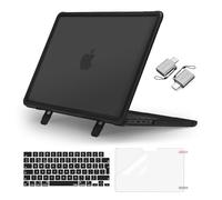 MOSISO Custodia Compatibile con MacBook Pro 16 Cover Pollici M4 M3 M2 M1 2025 2024-2021 A3403 A3186 A2991 A2780 A2485, Case Servizio Pesante Staffa Piega&Copritastiera&Pellicola&Tipo C, Nero