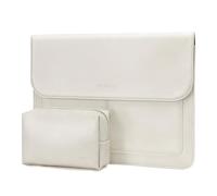 MOSISO Custodia Laptop 13 Pollici Compatibile con MacBook Air 13,6 2025 2024 2023 2022 M3 A3113 M2 A2681/Air/Pro 13,Patta Pelle PU Borsa Carry con Supporto&Small Borsa,Beige
