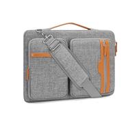 MOSISO Custodia Laptop PC,15,6 Pollici Computer Borsa Compatibile con MacBook Pro 16,HP,Dell,Notebook,Lato Aperto Messaggero Borsa con 2 Rettangolo Cerniera Tasche&Estensibile Maniglia,Grigio
