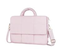 MOSISO Custodia Tracolla PC Laptop,15-15,6 Pollici Computer Borsa Compatibile con MacBook Pro 16,HP,Dell,Lenovo,Asus Notebook,Borsa Patta Quilted Rectangle con Cerniera Frontale&3 Tasche Aperte,Rosa