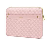 MOSISO Laptop Sleeve Compatibile con MacBook Air/Pro, 13-13,3 Notebook, Compatibile con MacBook Pro 14 M5 M4 M3 M2 M1, Square Quilted Poliestere Orizzontale Carrying Borsa,Gesso Rosa