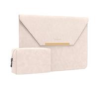 MOSISO Laptop Sleeve Custodia Compatibile con MacBook Air/PRO, 13-13,3 Pollici Notebook, Compatibile con MacBook PRO 14 2023-2021 A2779 M2 A2442 M1,Opaco PU Pelle Cover con Piccolo Case, Albicocca