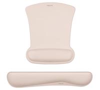 MOSISO Poggiapolsi Supporto per Mouse Tampone&Tastiera Set,Ergonomico Mousepad Antiscivolo Base Casa/Ufficio Pain Sollievo&Facile Typing Cuscino con Neoprene Tissue&Alzato Memoria Foam,Albicocca