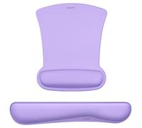 MOSISO Poggiapolsi Supporto per Mouse Tampone&Tastiera Set,Ergonomico Mousepad Antiscivolo Base Casa/Ufficio Pain Sollievo&Facile Typing Cuscino con Neoprene Tissue&Alzato Memoria Foam,Chiaro Viola