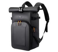 MOSISO Zaino Fotografico per DSLR/SLR/Mirrorless con Tasca Frontale Rigida,Borsa Fotocamera con Scomparto Laptop,Tripod Holder,Copertura Antipioggia&Scomparto Superiore Roll per Canon/Nikon/Sony, Nero