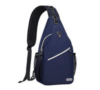 MOSISO Zaino Monospalla Sling Bag Poliestere Idrorepellente Borsa a Tracolla Il Petto Spalla Borsa Palestra All'aperto Viaggio Zaino per Uomo,Navy Blu,Medium