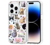 MOSNOVO Cover per iPhone 14 Pro - Custodia Trasparente Sottile Antiurto in TPU+PC per Telefono [Protezione Caduta da 6,6 Piedi/Anti-Peel] - La Brigata dei Gatti