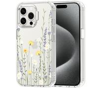 MOSNOVO Cover per iPhone 15 Pro Max - Custodia Trasparente Sottile Antiurto in TPU+PC per Telefono [Protezione Caduta da 6,6 Piedi/Anti-Peel] - Prato Selvaggio