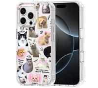 MOSNOVO Cover per iPhone 16 Pro Max - Custodia Trasparente Sottile Antiurto in TPU+PC per Telefono [Protezione Caduta da 6,6 Piedi/Anti-Peel] - La Brigata dei Gatti